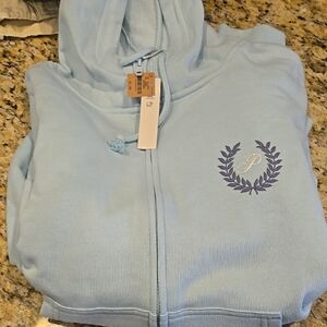Victoria's Secret Light Blue Zip-Up Hoodie Jacket